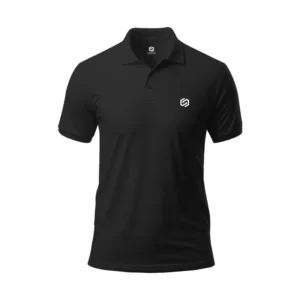 Men Black Polo Collar T-shirt