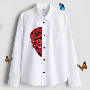 Off White Onam Theyyam Printed Shirt Unisex