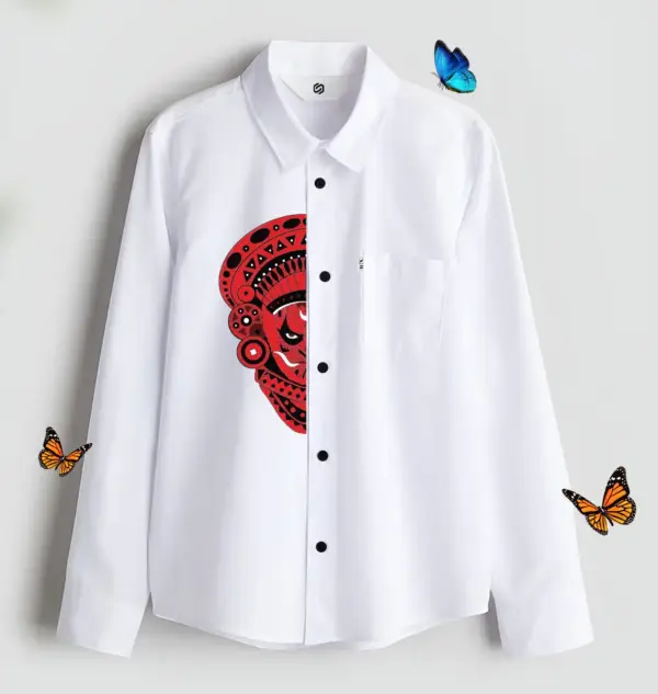 Off White Onam Theyyam Printed Shirt Unisex