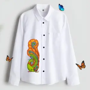 Mayil Onam Printed White Shirt Unisex